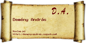 Demény András névjegykártya