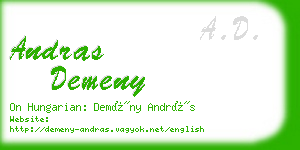 andras demeny business card